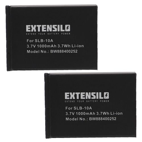 EXTENSILO 2x Batterie compatible avec Samsung WB690, WB700, WB500, WB550, WB250F, WB280F appareil photo, reflex numrique (1000mAh, 3,7V, Li-ion)