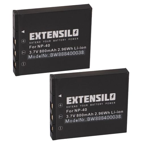 EXTENSILO 2x Batteries compatible avec Fuji / Fujifilm FinePix F700, F710, F810, F-700 appareil photo, reflex numrique (800mAh, 3,7V, Li-ion)