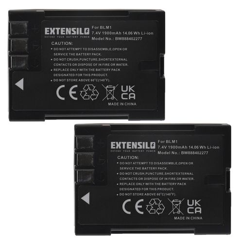 EXTENSILO 2x Batteries compatible avec Olympus E-1, E-3, E-30, E-300, E-330, E-500, E-510 appareil photo, reflex numrique (1900mAh, 7,4V, Li-ion)