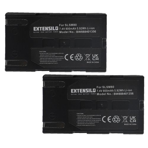 EXTENSILO 2x Batteries compatible avec Samsung VP-D362, VP-D364W, VP-D371, VP-D371W, VP-D451, VP-D453, VP-D453i camra vido camscope (800mAh, 7,4V, Li-ion)