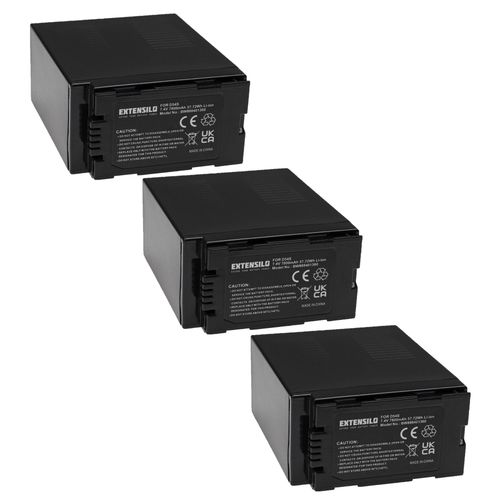 EXTENSILO 3x Batteries compatible avec Panasonic NV-EX1, NV-EX21, NV-EX3, NV-GS1, NV-GS11, NV-GS15 camra vido camscope (7800mAh, 7,4V, Li-ion)
