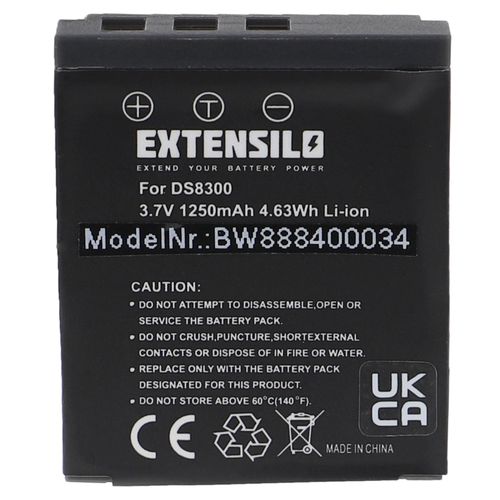 EXTENSILO Batterie compatible avec Avant S8, S10, S10x6, S8x6 appareil photo (1250mAh, 3,7V, Li-ion)
