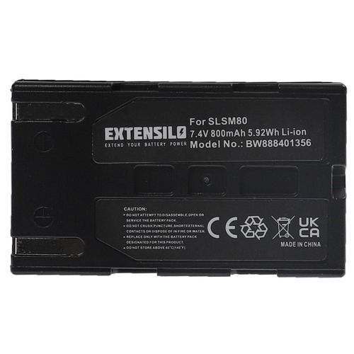 EXTENSILO Batterie compatible avec Samsung VP-D362, VP-D364W, VP-D371, VP-D371W, VP-D451, VP-D453, VP-D453i camra vido camscope (800mAh, 7,4V, Li-