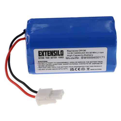 EXTENSILO Batterie remplacement pour Silvercrest 305857, UR18650ZT-4S1P-AAF pour robot lectromnager (3400mAh, 14,8V, Li-ion)