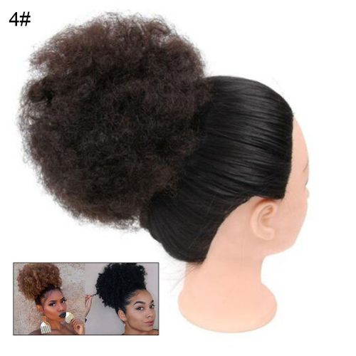Extensions De Cheveux Synthetiques A Clip, Queue De Cheval Courte Afro, Chignon Afro Avec Cordon De Serrage, Cheveux Boucles