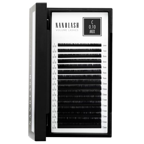 Extensions De Cils Volume Nanolash - Faux Cils Pour Extension Professionnelle 0.10 C Curl 6-13 Mm Mix