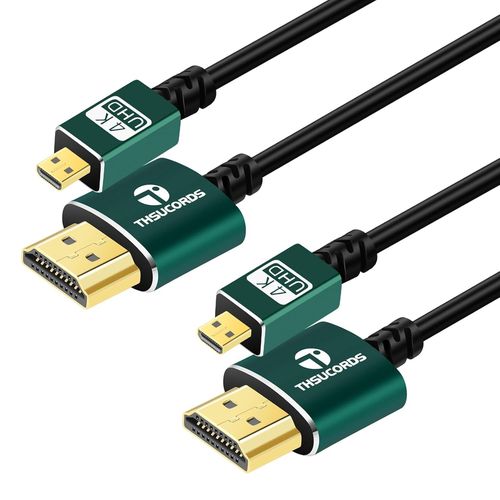 Extra Thin Cble Micro Hdmi Vers Hdmi 0,3M Lot De 2,Ultra Extrmement & Flexible Fin Cble Micro Hdmi Supporte 3D/4K@60Hz/18Gbps/1080P For Gopro Raspberry Pi 4
