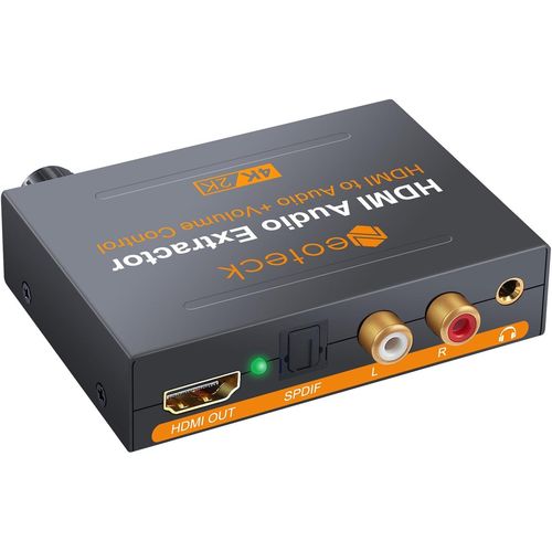 Extracteur Audio Hdmi 4k Dac Avec Rglage De Volume Hdmi Vers Spdif Optique Toslink+R/L(Rca)+Convertisseur Audio Stro 3,5 Mm Pour Lecteur De Dvd Blu-Ray One Sky Hd Box Ps3 Ps4