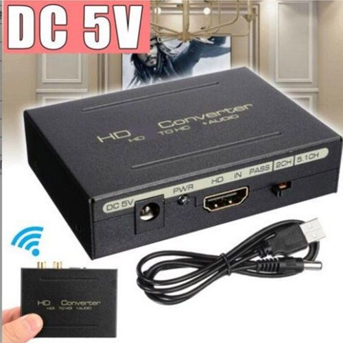 Extracteur de vido compatible HDMI, botier de commutation, sparateur d'extraction 5.1ch 2.0ch SPDIF + L/R, extracteur optique