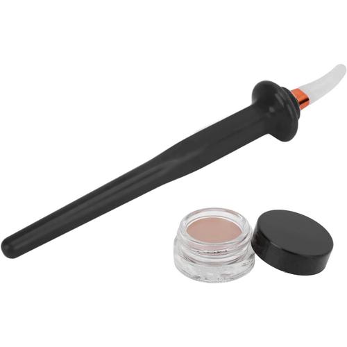 Eyeliner En Gel, 3 PiCes Ensemble De Pinceaux Silicone Couleur Peau Tanche 4g Pinceau Dessin Aides Outil Maquillage Des Yeux Longue DurE Naturelle Waterproof Outil D'eye-Liner RUtilisable (Noir)