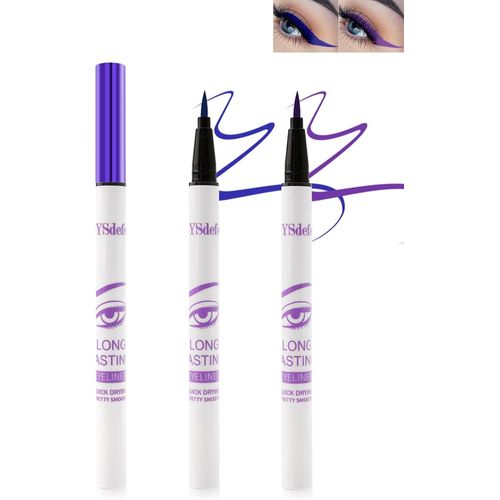 Eyeliner Liquide Color Set-2 Couleurs Bleu Et Violet Waterproof Matte Eyeliner Liquide, Crayon Flexible Pour Un Contrle Facile, Rsistant  L'effacement Eyeliner Pour Un Usage Quotidien Et Nol-4+5