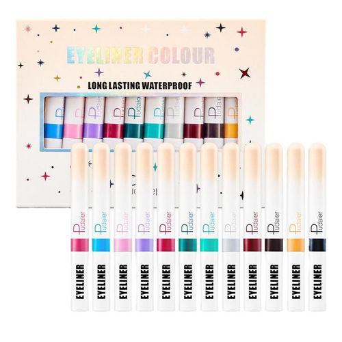 Eyeliner Liquide Mat Color 12 Couleurs, Gel, Grande Polyvalence, Pigment, Longue Dure, tanche
