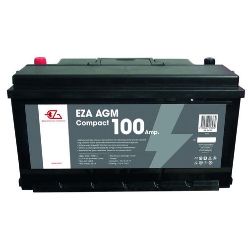 Eza Batterie Auxiliaire Agm 100ah Compact Etanche Et Sans Entretien Camping-Car