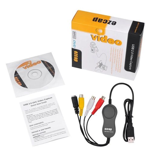 EZCAP 159-Audio Grabber,capture vido analogique de VHS,camscope,bote de jeu vers fichier numrique,prise en charge de Windows 10/8/7 et discreOS 64 bits - Type With Package