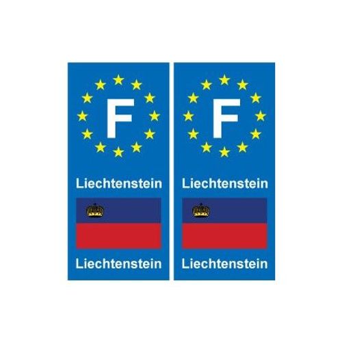 F Europe Liechtenstein 2 Autocollant Plaque - Couleur : Droits - Angles : Droits