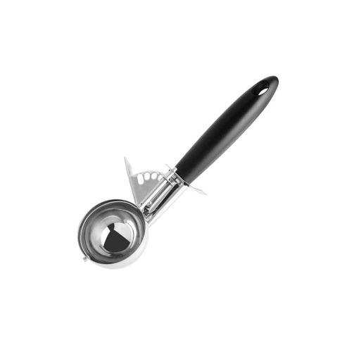 Fackelmann 45984 Cuillre  Glaces Avec Fonction jection, Cuillre Pour Cornet De Glace, Cuillre  Glace, Portionneuse Glace, Accessoire Cuisine, Cuillere A Glace, Acier Inoxydable, Noir, 21 Cm