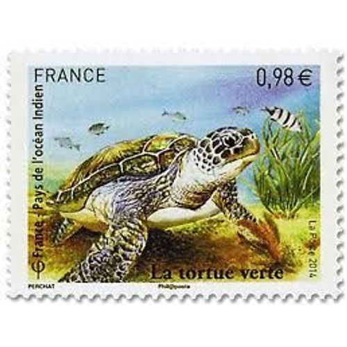 Faune Marine : Tortue Verte mission Commune Avec Les Terres Australes Et Antarctiques, Comores, Madagascar, Maurice Et Seychelles Anne 2014 N 4903 Yvert Et Tellier Luxe