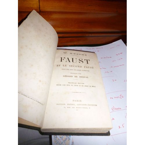 Faust Et Le Second Faust   de W  GOETHE  Format Beau livre 