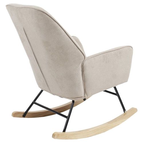 Fauteuil  Bascule Exultant Tissu Crme-Naturel 75x68x95cm