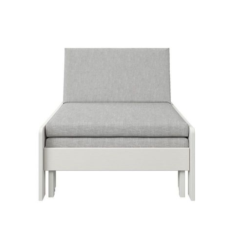 Fauteuil Convertible En Lit Avec Coussins En Pin Blanc 75x190