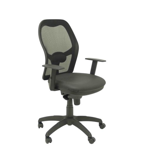 Fauteuil De Bureau Ergonomique Avec Mcanisme Synchro, Accoudoirs Rglables Et Hauteur Rglable Dossier En Maille Respirante En Noir Et Assise Rembourre En Tissu Similpiel En Noir