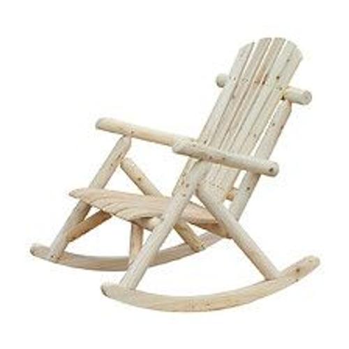Fauteuil De Jardin Adirondack  Bascule Rocking Chair Style No-Rtro Assise Dossier Ergonomique Bois Naturel De Pin
