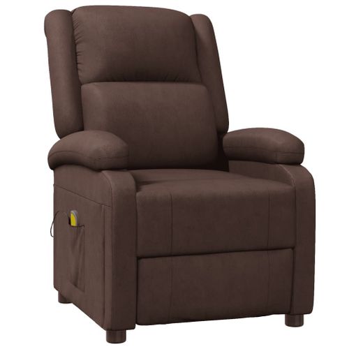 Fauteuil De Massage Relaxant En Simili Cuir Marron Rembourr Dossier Inclinable Plusieurs Position Relaxation Vibration Repose Pieds Accoudoir Chaise Relax Tv Canap Maison Salon
