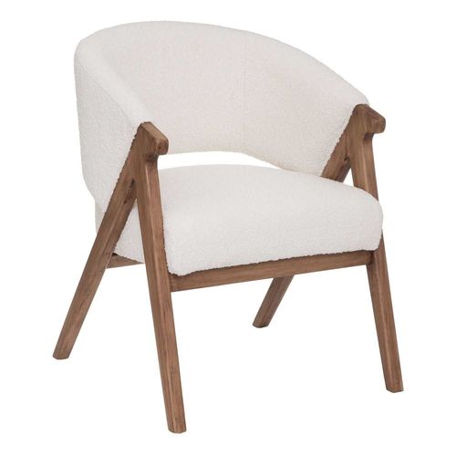 Fauteuil De Salon En Bouclette - Blanc