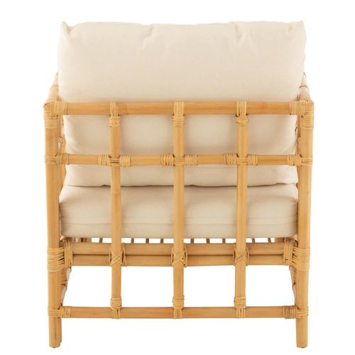Fauteuil En Rotin Avec Coussins Coton/Lin/Polyester/Rotin Naturel 67 X