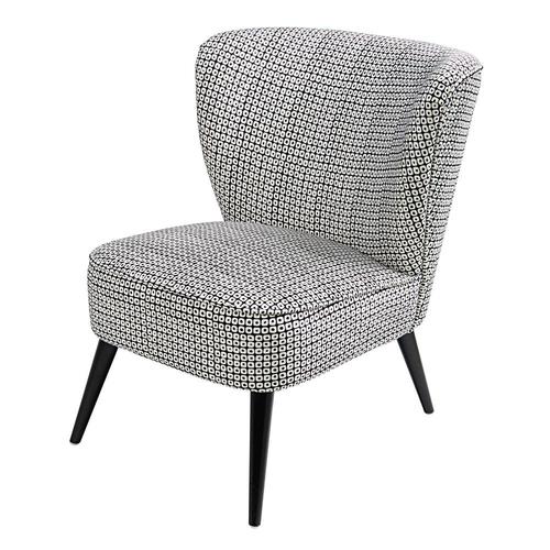 Fauteuil En Velours Motifs Noirs Et Blancs