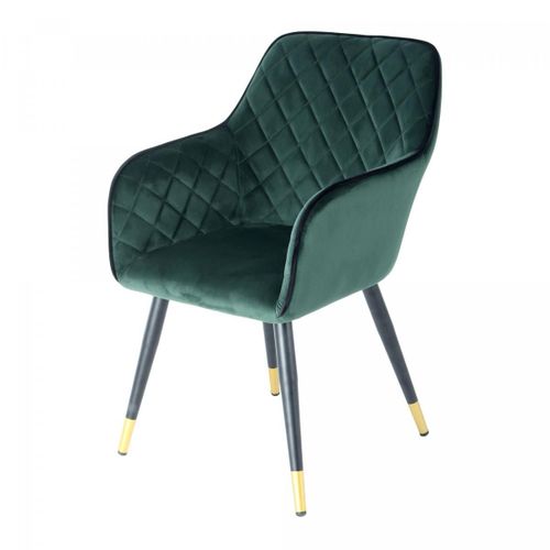 Fauteuil Semi Artisanal Afa 61x58,8x86 Vert Fonc Et Noir
