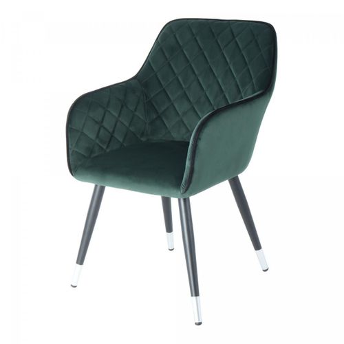 Fauteuil Semi Artisanal Aga 61x58,8x86 Vert Fonc Et Noir
