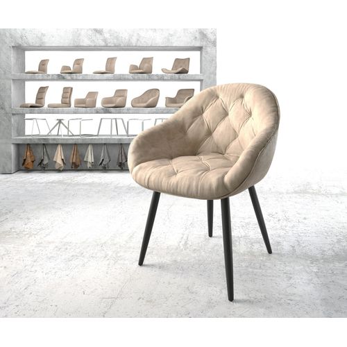 Fauteuil Gaio-Flex 4-Pieds Conique Noir Vintage Beige
