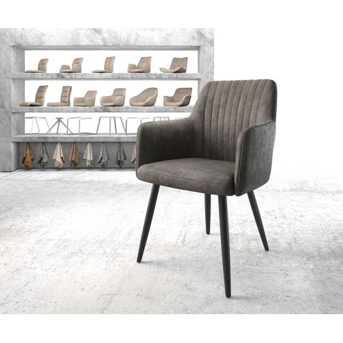 Fauteuil Greg-Flex 4-Pieds Conique Noir Vintage Anthracite
