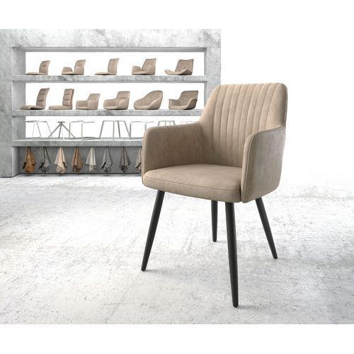 Fauteuil Greg-Flex 4-Pieds Conique Noir Vintage Beige