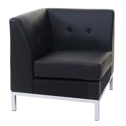 Fauteuil Hwc-C19, Systme Modulaire De Fauteuils, Coin, Sans Accoudoirs, Extensible Similicuir   Noir