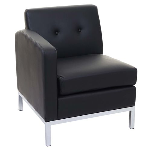 Fauteuil Hwc-C19, Systme Modulaire De Fauteuils, Partie De Gauche, Un Accoudoir, Extensible Similicuir   Noir