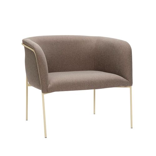 Fauteuil Lounge En Polyester Et Acier Marron