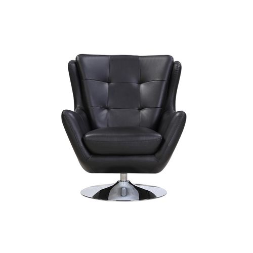 Fauteuil Pivotant En Cuir Anaba - Noir