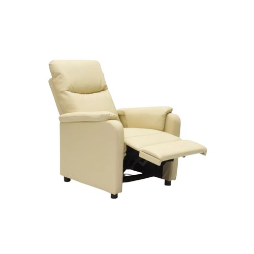 Fauteuil Relax En Simili Cuir Beige Inclinable Avec Repose-Pieds Accoudoir Dossier Rglable Plusieurs Position Fauteuil Rembourr Relaxant Tv Canap Chaise Salon