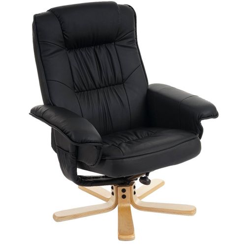 Fauteuil Relax En Synthtique Noir Pied En Bois Sige Pivotant Fal04028