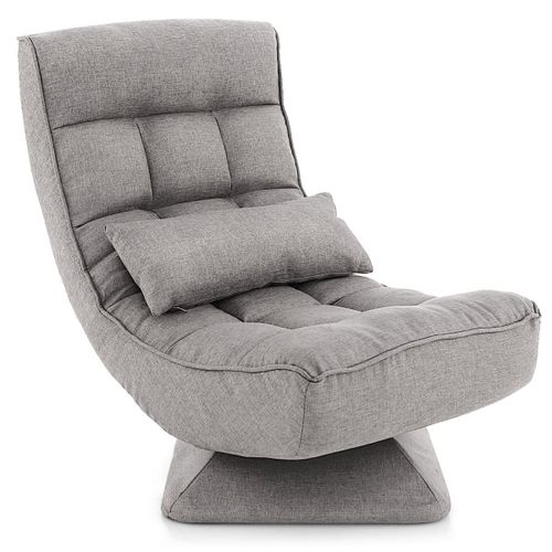 Fauteuil Relax Gris Rembourr pais Chaise De Sol Pliable Rglable 5 Position Relaxant Oreiller Coussin Salon