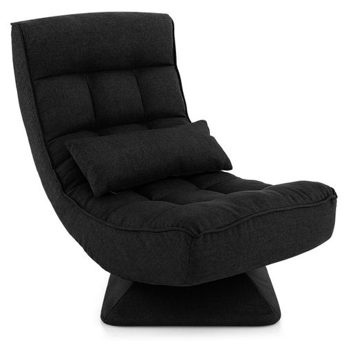 Fauteuil Relax Noir Rembourr pais Chaise De Sol Pliable Rglable 5 Position Relaxant Oreiller Coussin Salon