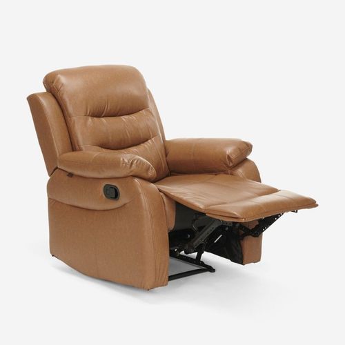 Fauteuil Relaxant Lux Dossier Inclinable Repose Pied Cuir Synthtique Rembourr Relax Salon Tv Maison Marron