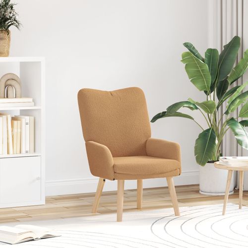 Fauteuil Relaxant Vidaxl En Tissu Ressemblant  De La Laine Boucle Beige