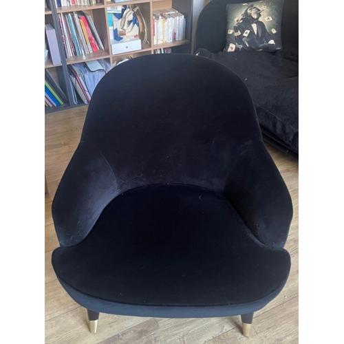 Fauteuil Roche Bobois Eden Rock Velours Noir