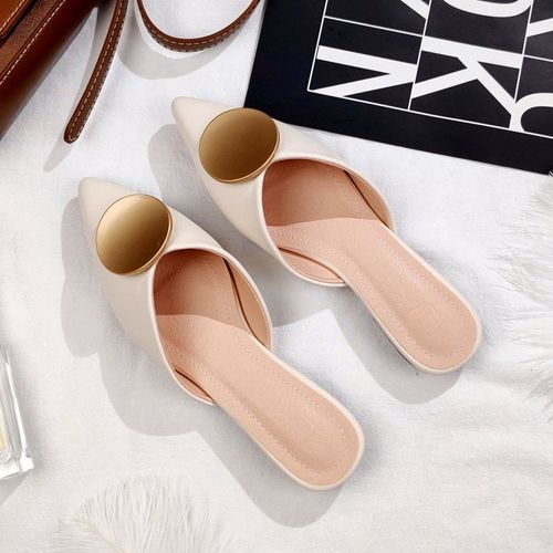 Faux Cuir Pour Femmes, Chaussures Plates Pointues Pour Printemps Et t 2021. Pantoufles De Styliste Pour Les Tendances De La Mode - 42