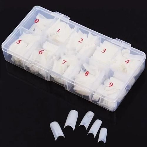 Faux Ongles - Bote 500pcs Blanc Clair Naturel Franais - Longue Dure - Uv Gel Diy