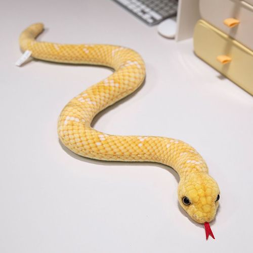 Faux Serpent En Peluche Poupe Python Poupe De Chiffon Zodiaque Serpent Anne Mascotte Anaconda Jaune - 50 Cm Redress Longueur Totale 66 Cm (0,05 Kg)