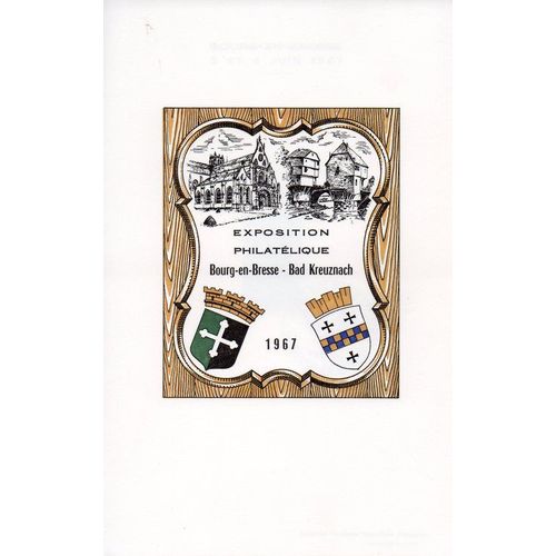 Fdc - 1er Jour - Exposition Philatlique - Bourg En Bresse / Bad Kreuznach - 3 Et 4 Juin 1967 - Format 210 X 135 - 4 Volets